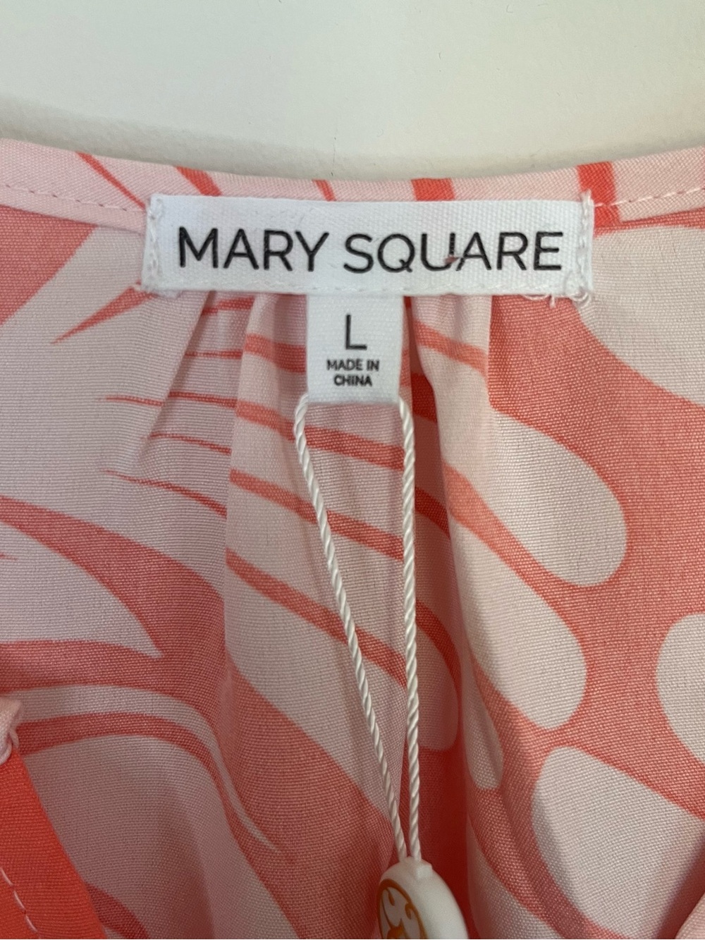 Mary Square Addison Sail Away Coral Puff Sleeve Mini Dress L Coastal Preppy NWT - Picture 8 of 12